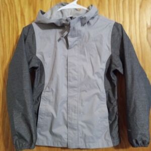 North Face Girl's Warm Antora Rain Jacket Grey/ Black size M (10-12)